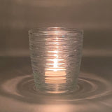 Small Clear Glass Ribbed Vase